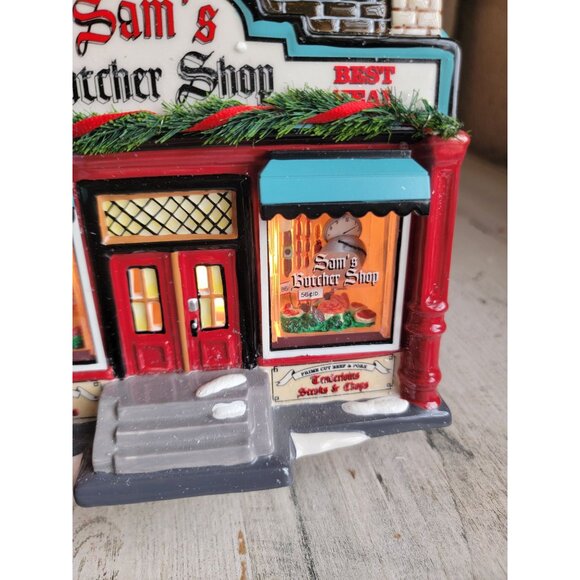 Dept 56 799931 Sam's Butcher Shop snow village accessory Xmas meat - Picture 4 of 7